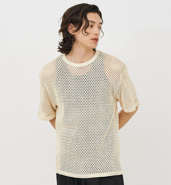 ABAHOUSE「【Revo.レボ】コットンメッシュTシャツ/レイヤードTee/ユニセックス」|Tシャツ・カットソー|ホワイト