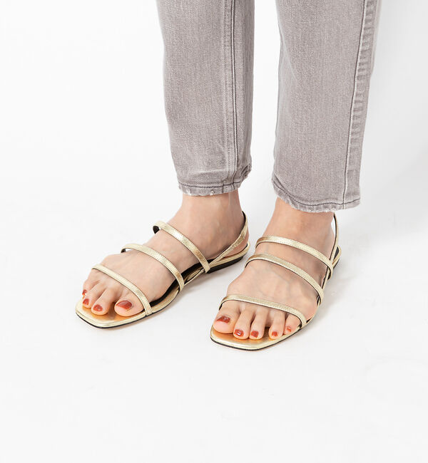 Rouge vif「【PELLICO SUNNY】 マルチストラップサンダル」|サンダル|ゴールド