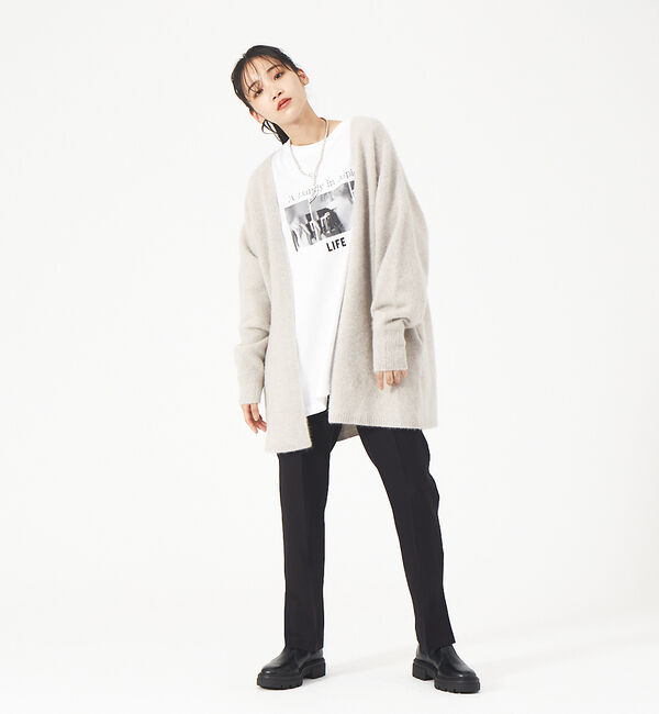 Rouge vif「獣毛混ニットガウン」|カーディガン|