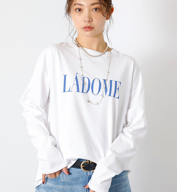 Rouge vif「別注【MICA&DEAL /マイカアンドディール】LADOME プリントロンT」|Tシャツ・カットソー|ホワイト