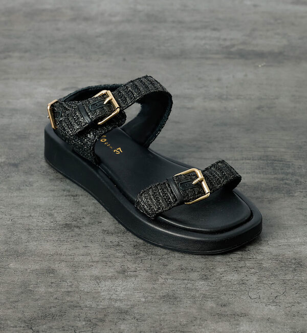 Rouge vif「【PAOLO BOVE / パオロ ボーヴ】ラフィアベルトサンダル / 厚底サン」|サンダル|