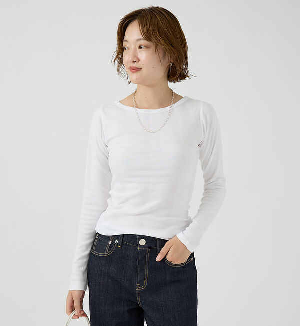 Rouge vif「【Robert P. Miller】パネルリブボートネックTEE / ロンT /」|Tシャツ・カットソー|