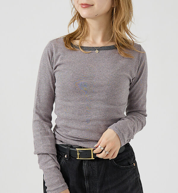 Rouge vif「【Robert P. Miller】パネルリブボートネックTEE / ロンT /」|Tシャツ・カットソー|ピンク