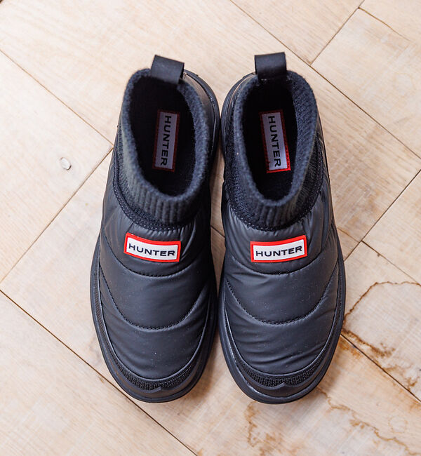 Rouge vif「【HUNTER/ハンター】イン/アウト ニッティド カフ スリッパ― ブーツ/K」|ショートブーツ|