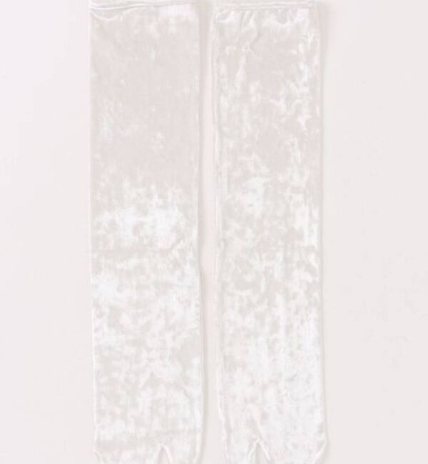 Rouge vif「【Keena/キーナ】ベルベットソックスロング/靴下/丈長め/足袋/ベロア【WE」|ソックス|ホワイト