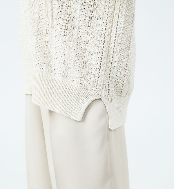 qualite「変形スリーブヘリンボーンニット」|ニット・セーター|