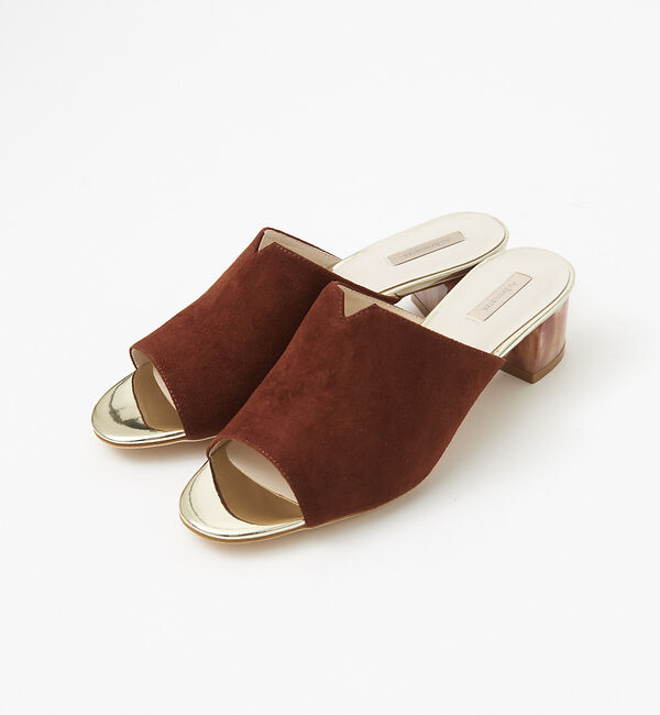 AU BANNISTER「マーブルヒールミュール」|サンダル|ブラウン