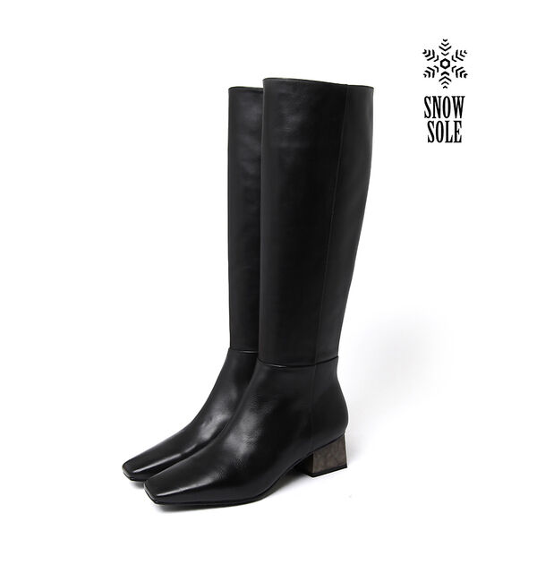 AU BANNISTER「【スノーソール】マーブルヒールロングブーツ」|ショートブーツ|ブラック