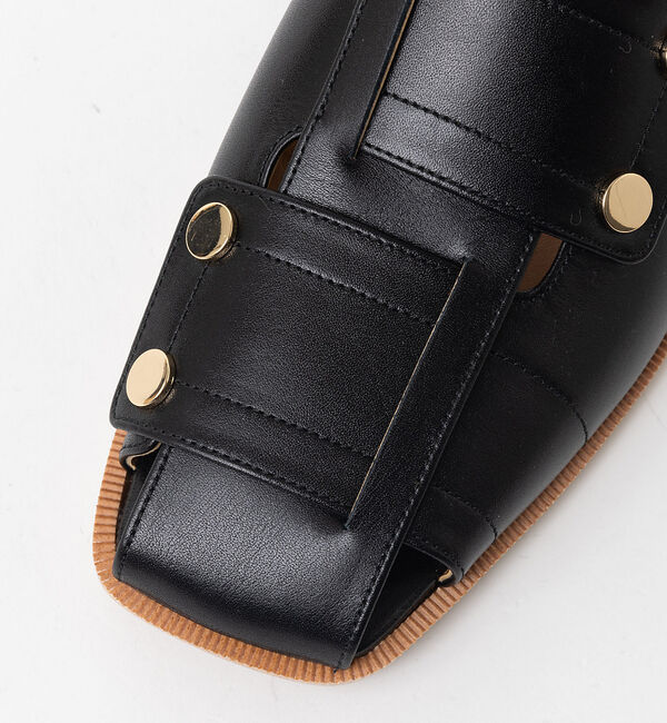 AU BANNISTER「メッシュスクエアトゥフラットミュール」|サンダル|