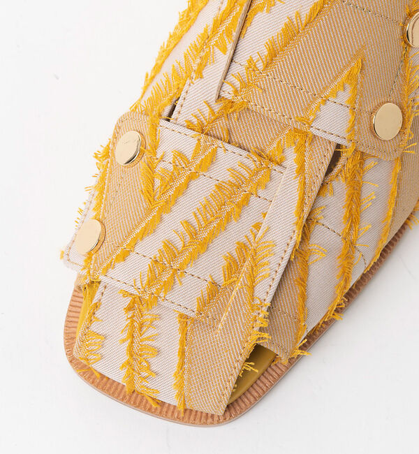 AU BANNISTER「メッシュスクエアトゥフラットミュール」|サンダル|