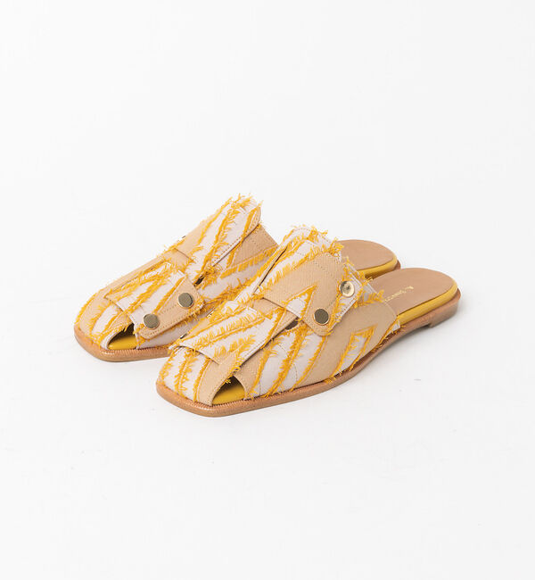 AU BANNISTER「メッシュスクエアトゥフラットミュール」|サンダル|