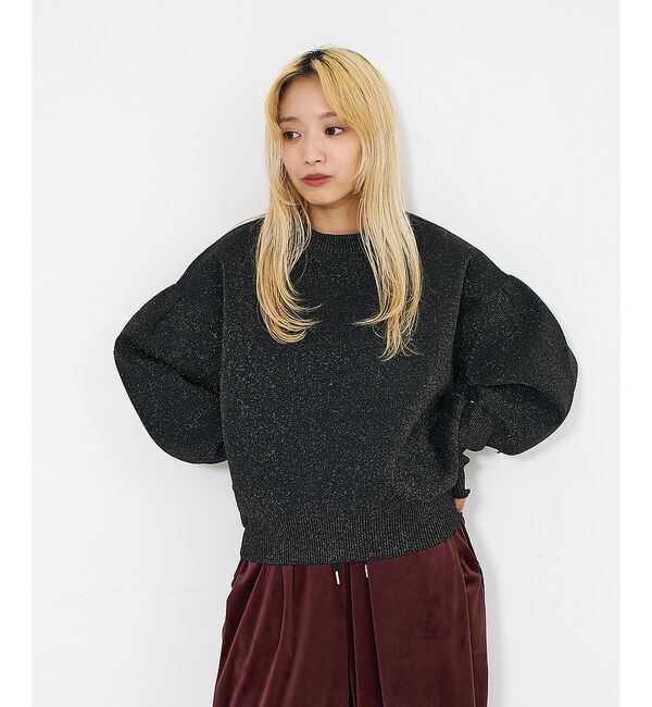 NOMINE「プレーティングニット プルオーバー（ラメ混・無地）」|ニット・セーター|