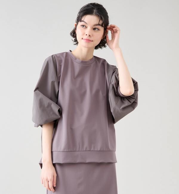 TIARA「ドルマンタフタコンビトップス（セットアップ可）」|Tシャツ・カットソー|