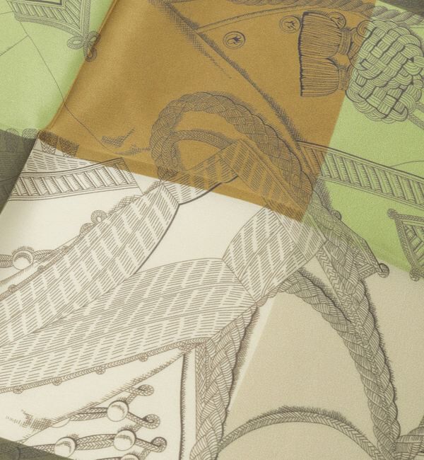 TIARA「【AVALON/アバロン】カラーブロッキング馬具シルクスカーフ（28165）」|バンダナ・スカーフ|