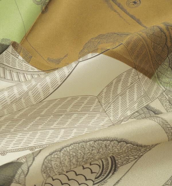 TIARA「【AVALON/アバロン】カラーブロッキング馬具シルクスカーフ（28165）」|バンダナ・スカーフ|