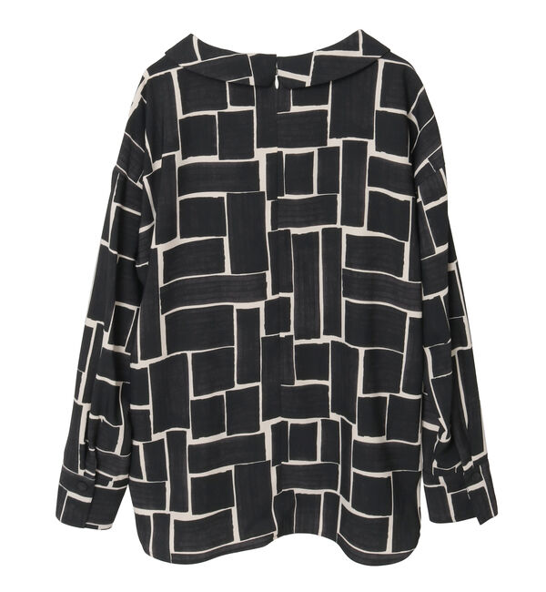 TIARA「ブラッシュマークプリントハイネックブラウス」|シャツ・ブラウス|