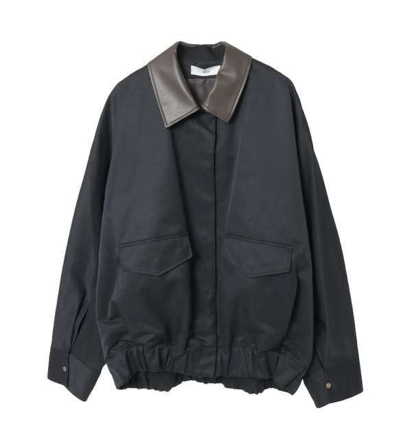 Liesse「フェイクレザーコンビブルゾン」|ブルゾン・スタジャン|ブラック