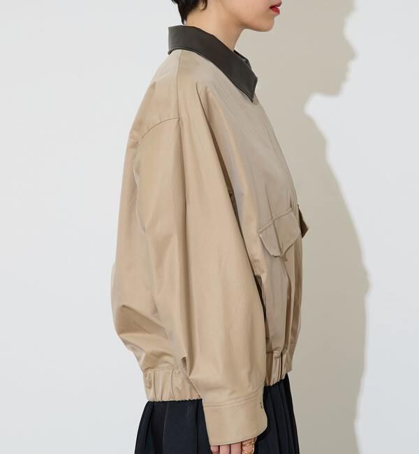 Liesse「フェイクレザーコンビブルゾン」|ブルゾン・スタジャン|