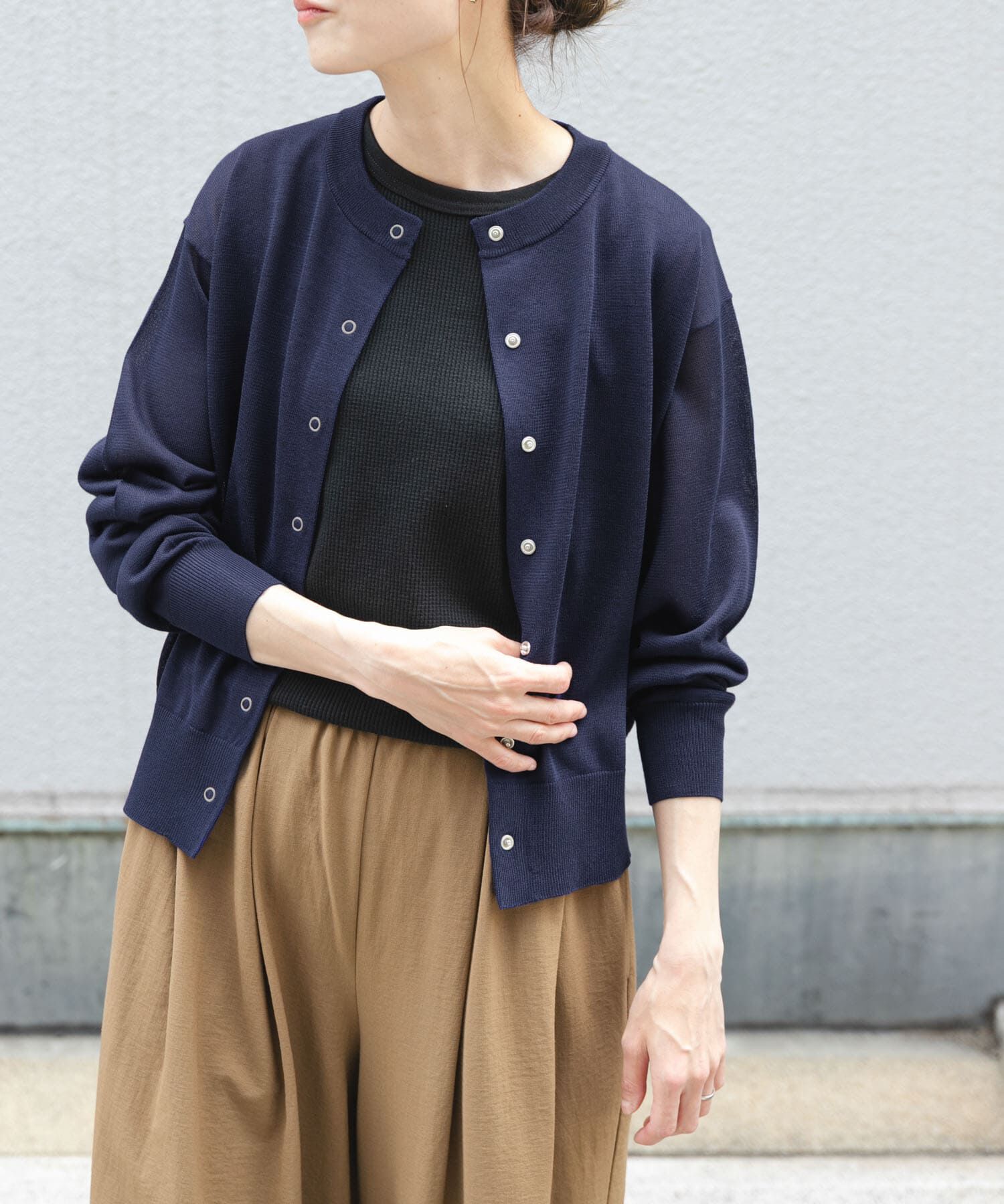 URBAN RESEARCH DOORS「FORK&SPOON　LEVITAニットカーディガン」|カーディガン|ネイビー