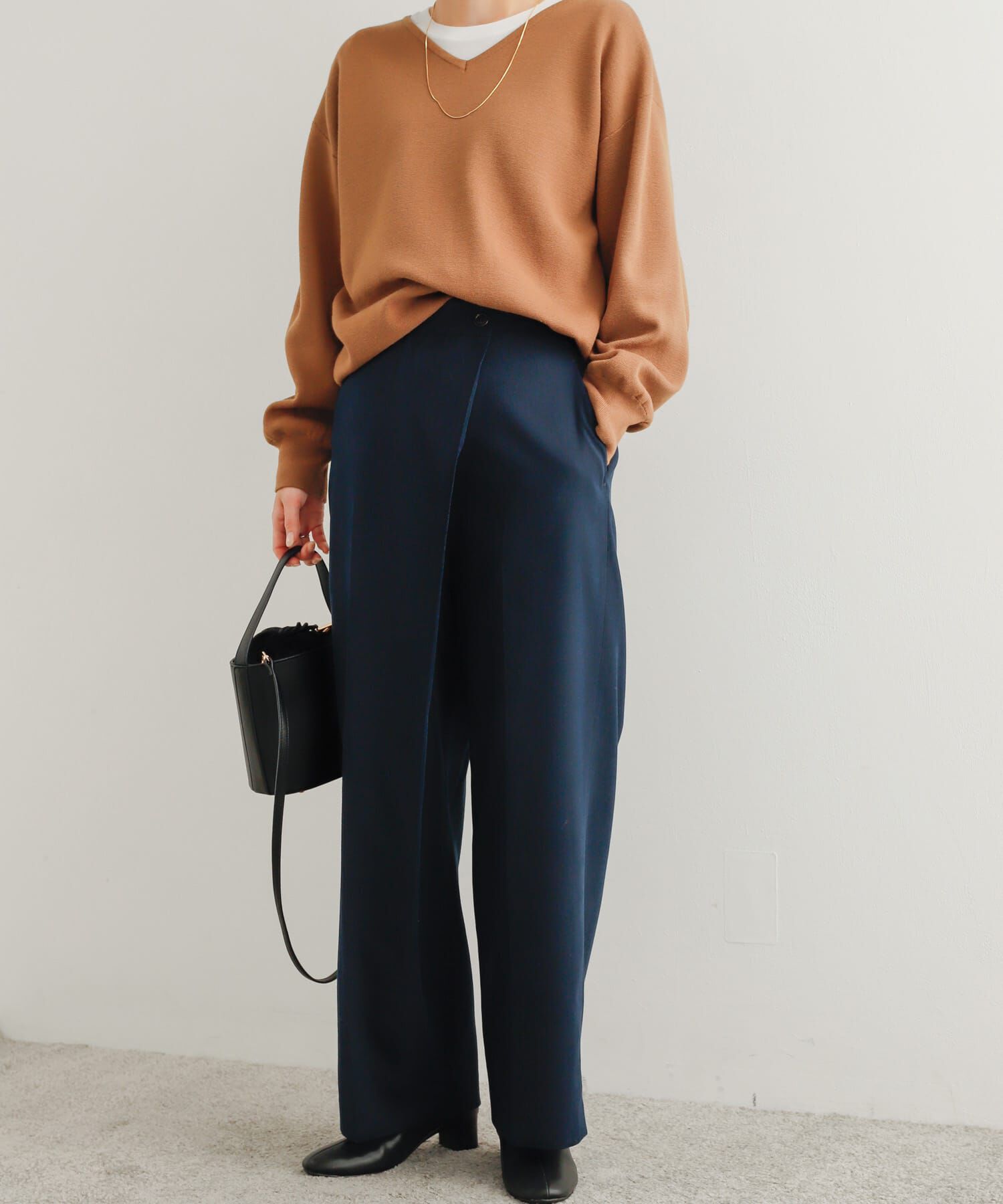 URBAN RESEARCH DOORS「ラップワイドパンツ」|その他|ネイビー