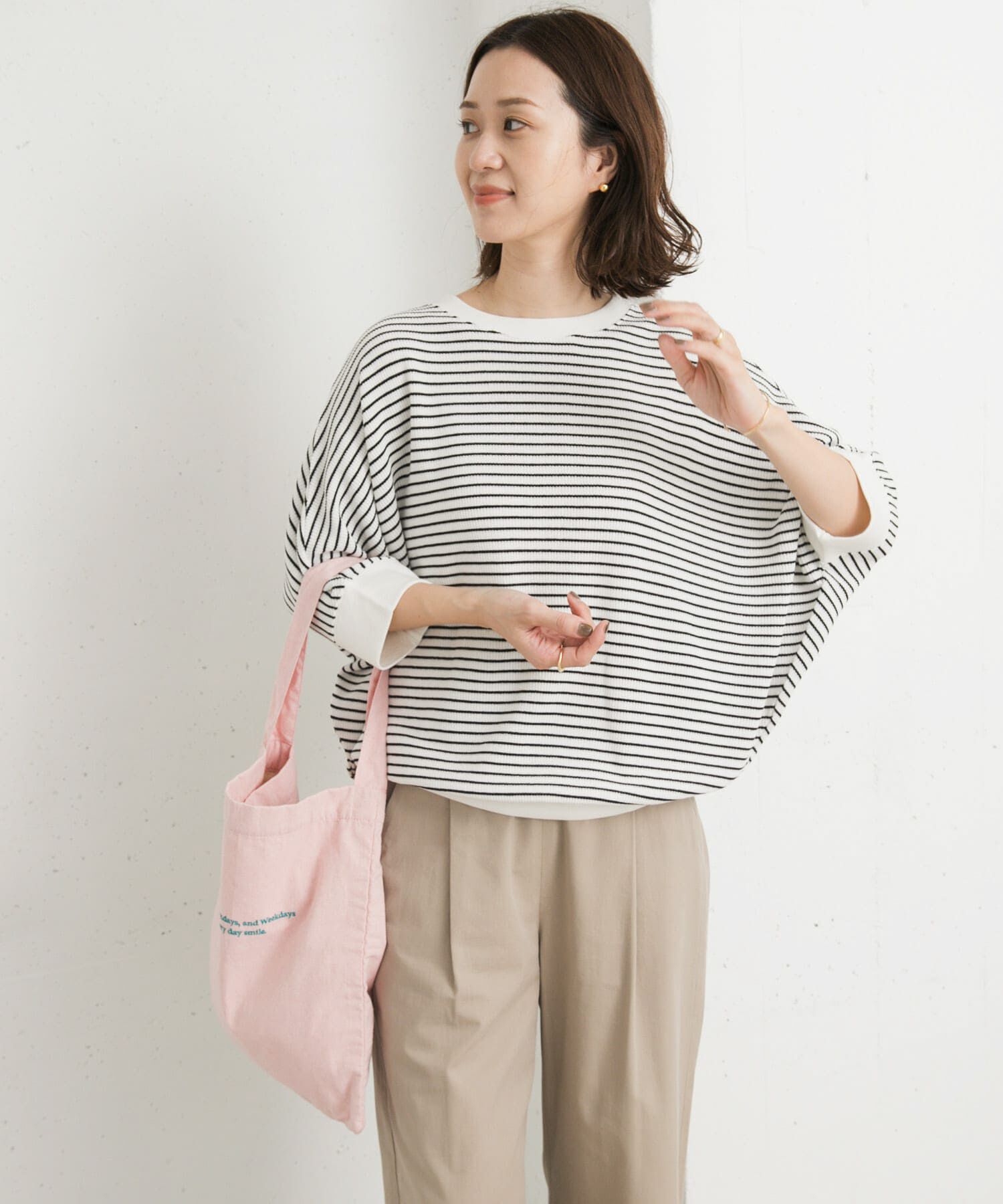 URBAN RESEARCH DOORS「タックフライスワイドTシャツ」|Tシャツ・カットソー|