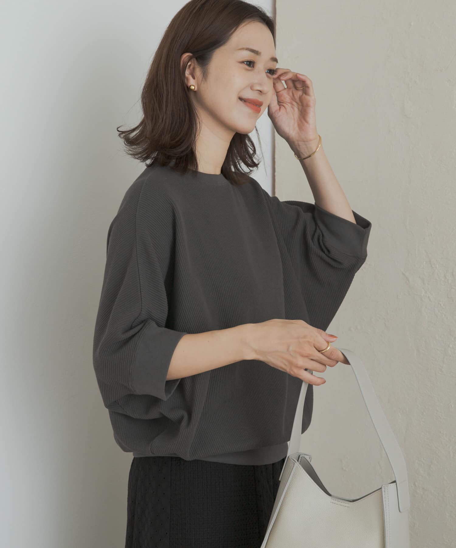 URBAN RESEARCH DOORS「タックフライスワイドTシャツ」|Tシャツ・カットソー|