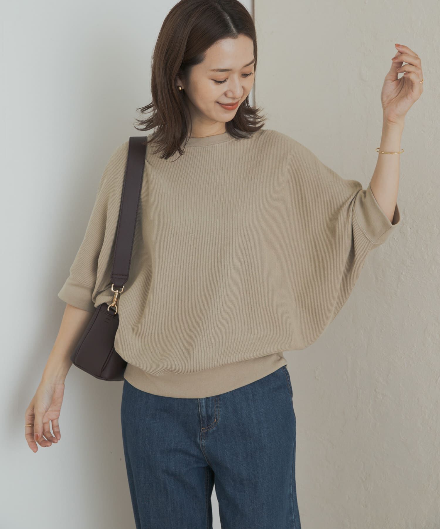 URBAN RESEARCH DOORS「タックフライスワイドTシャツ」|Tシャツ・カットソー|