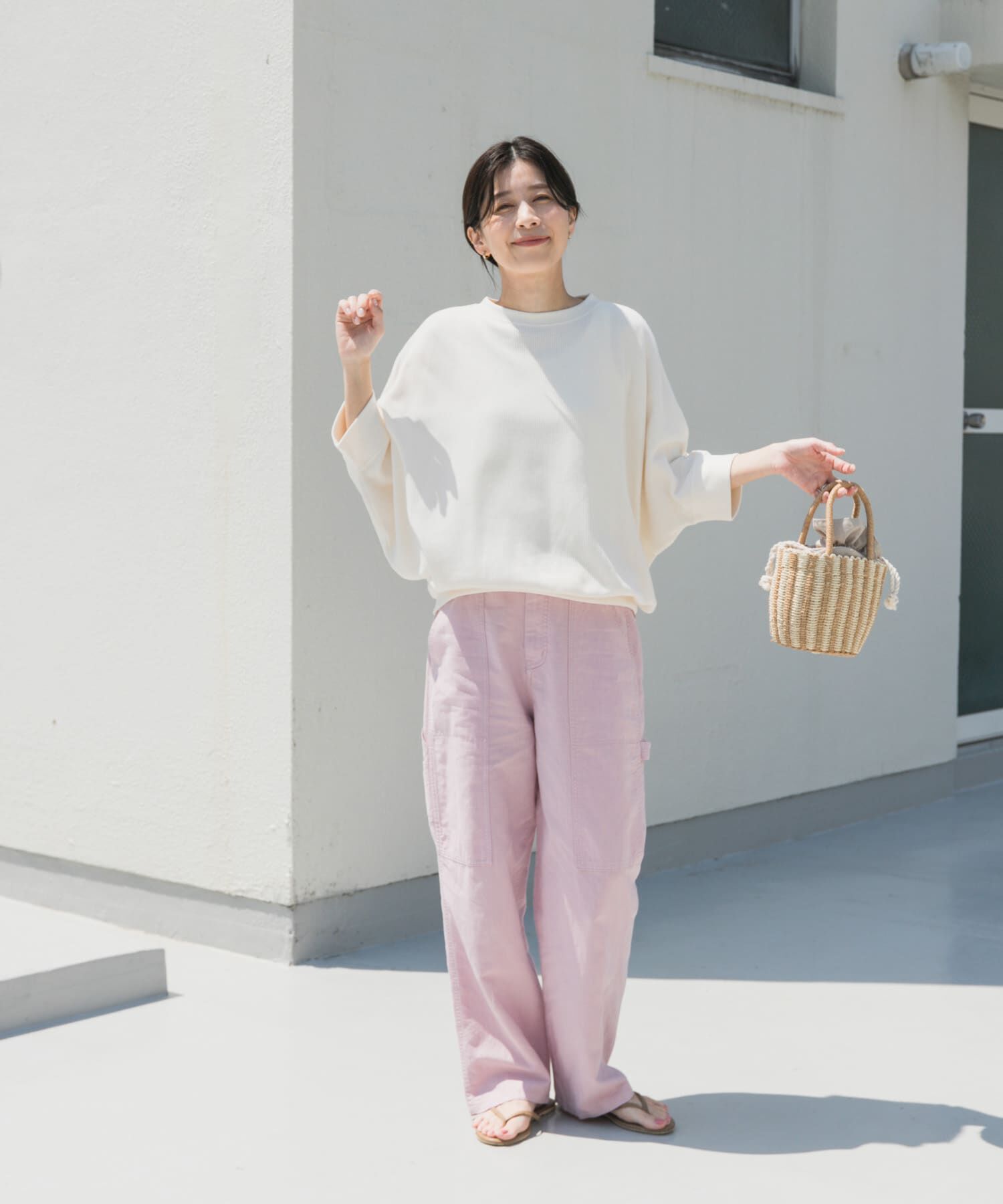 URBAN RESEARCH DOORS「タックフライスワイドTシャツ」|Tシャツ・カットソー|