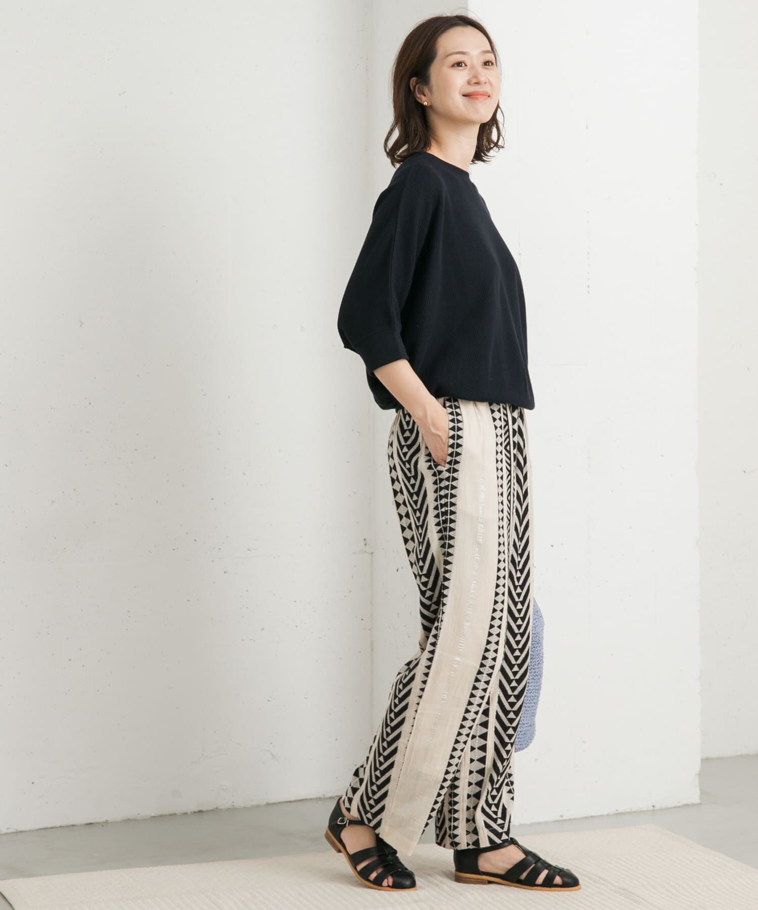 URBAN RESEARCH DOORS「タックフライスワイドTシャツ」|Tシャツ・カットソー|