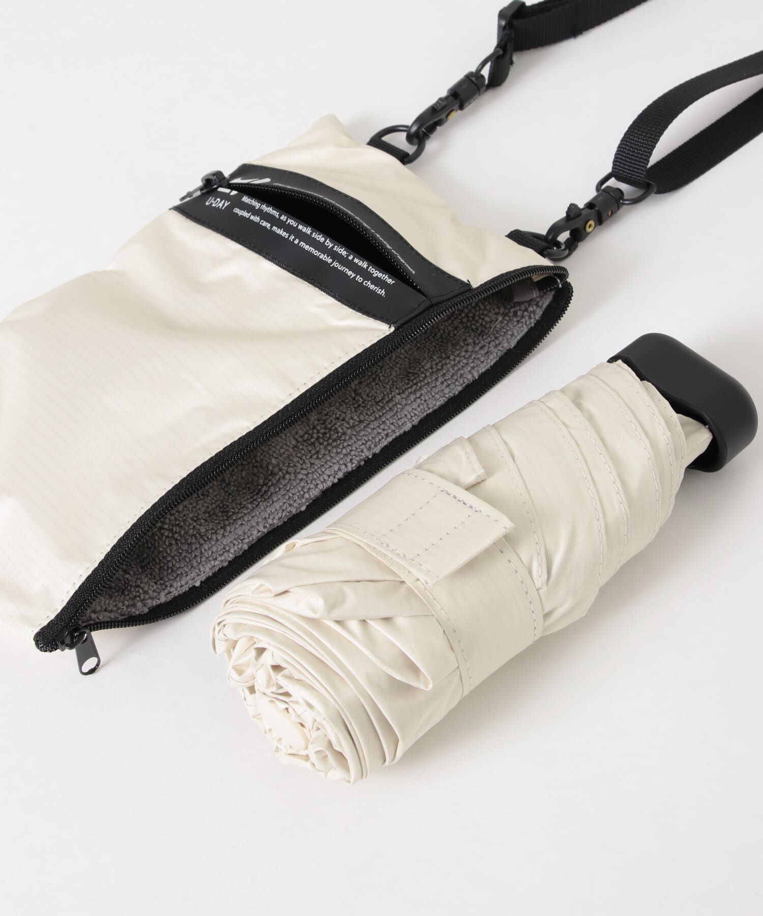 SMELLY「『晴雨兼用』because　マルチサコッシュ付きアンブレラ」|傘|