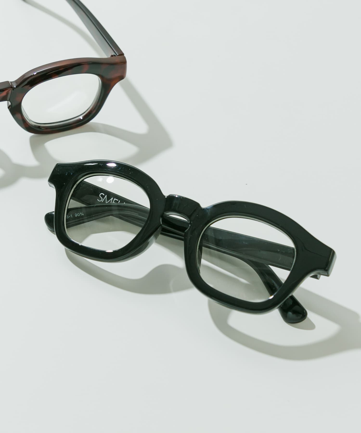 SMELLY「ワイドフレームダテメガネ」|メガネ|ブラック