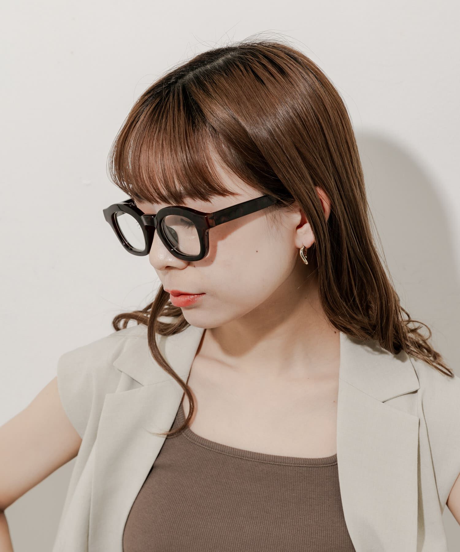 SMELLY「ワイドフレームダテメガネ」|メガネ|