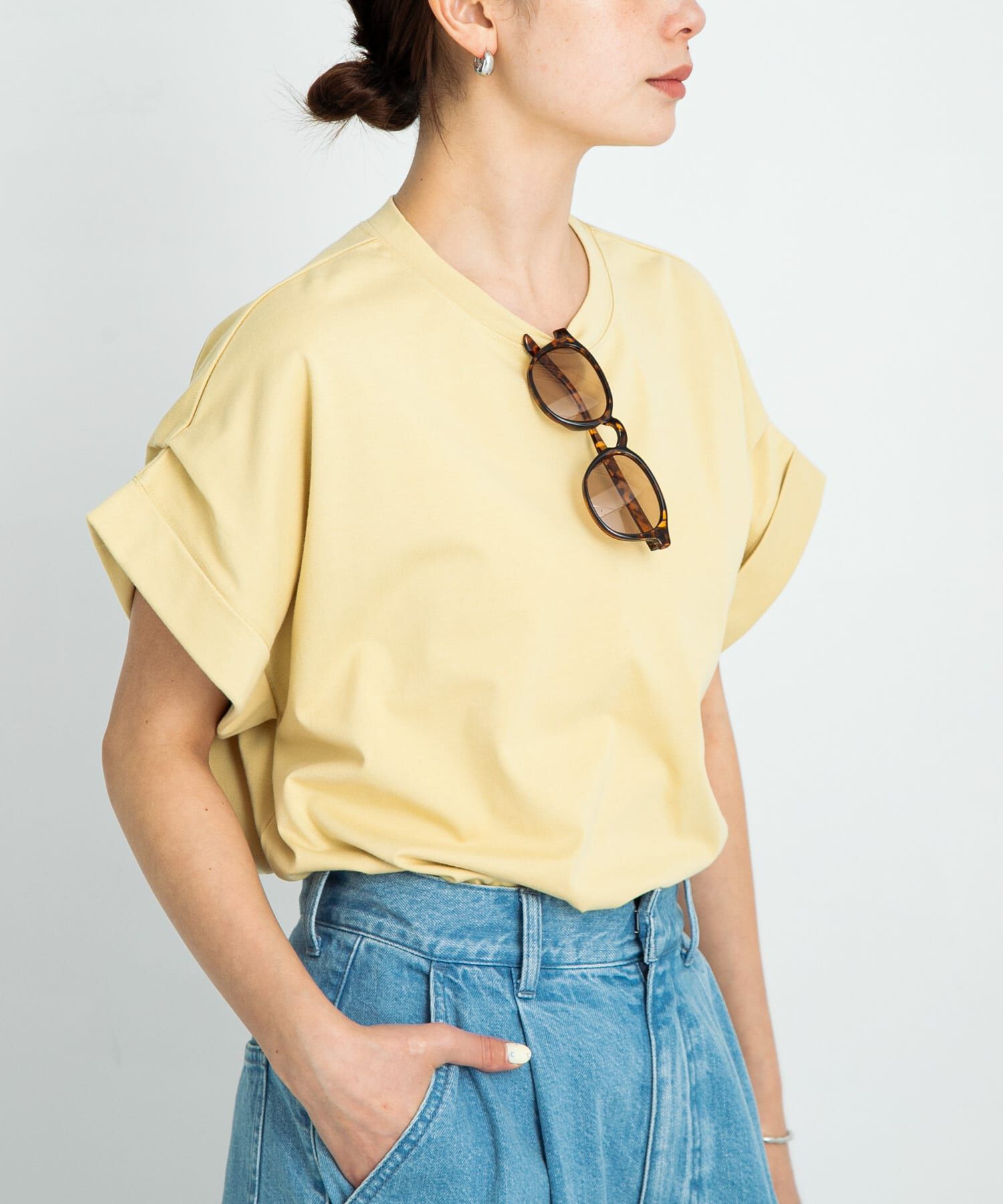 Sonny Label 「ダブルタックフレンチスリーブプルオーバー」|Tシャツ・カットソー|イエロー