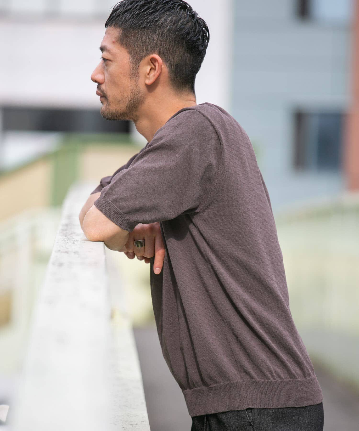 URBAN RESEARCH ROSSO「『UR TECH ひやサラクール』AIRDRY半袖クルーニット」|ニット・セーター|