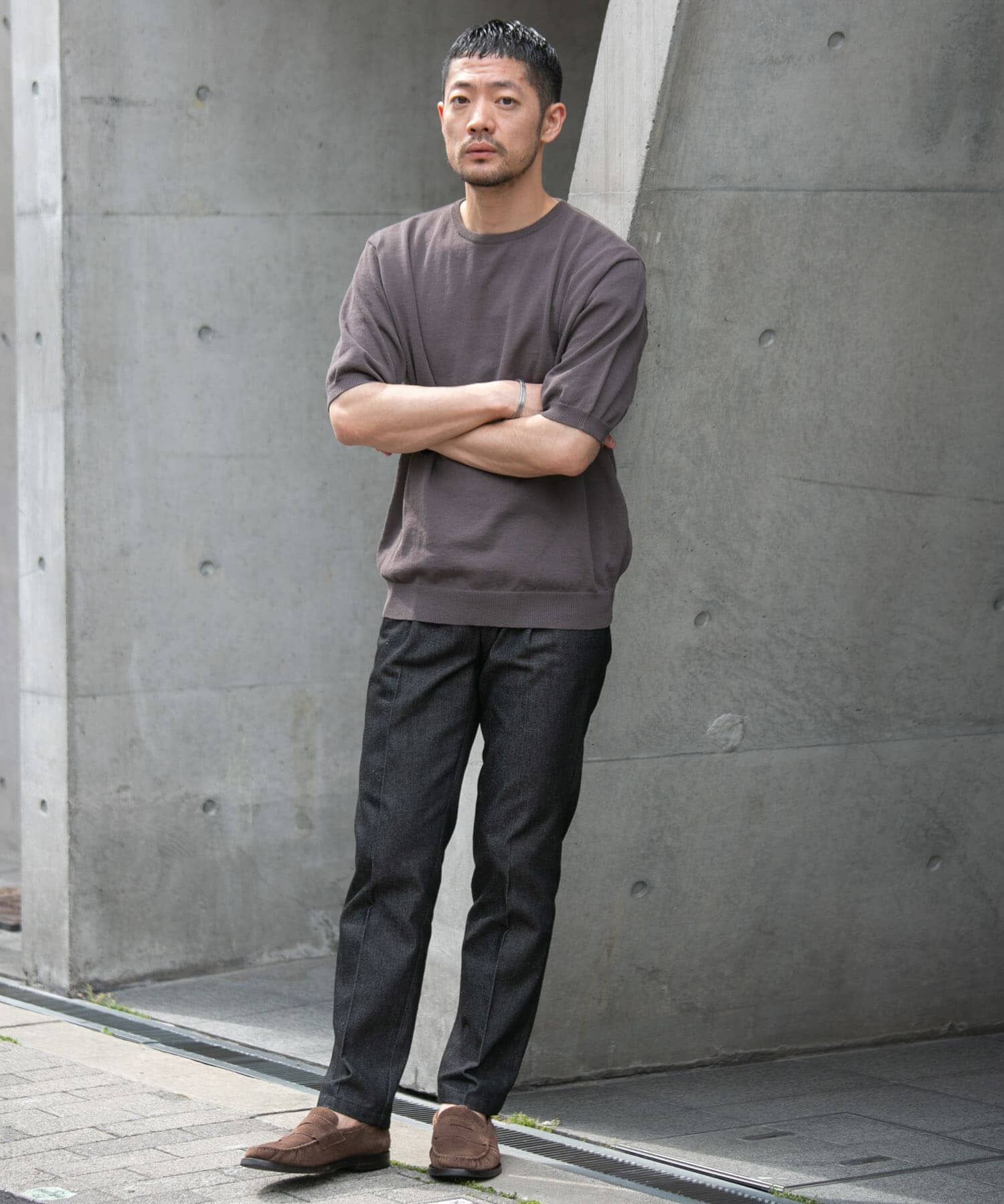 URBAN RESEARCH ROSSO「『UR TECH ひやサラクール』AIRDRY半袖クルーニット」|ニット・セーター|