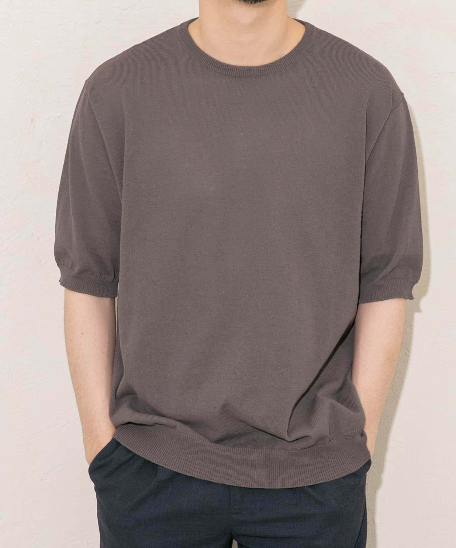 URBAN RESEARCH ROSSO「『UR TECH ひやサラクール』AIRDRY半袖クルーニット」|ニット・セーター|