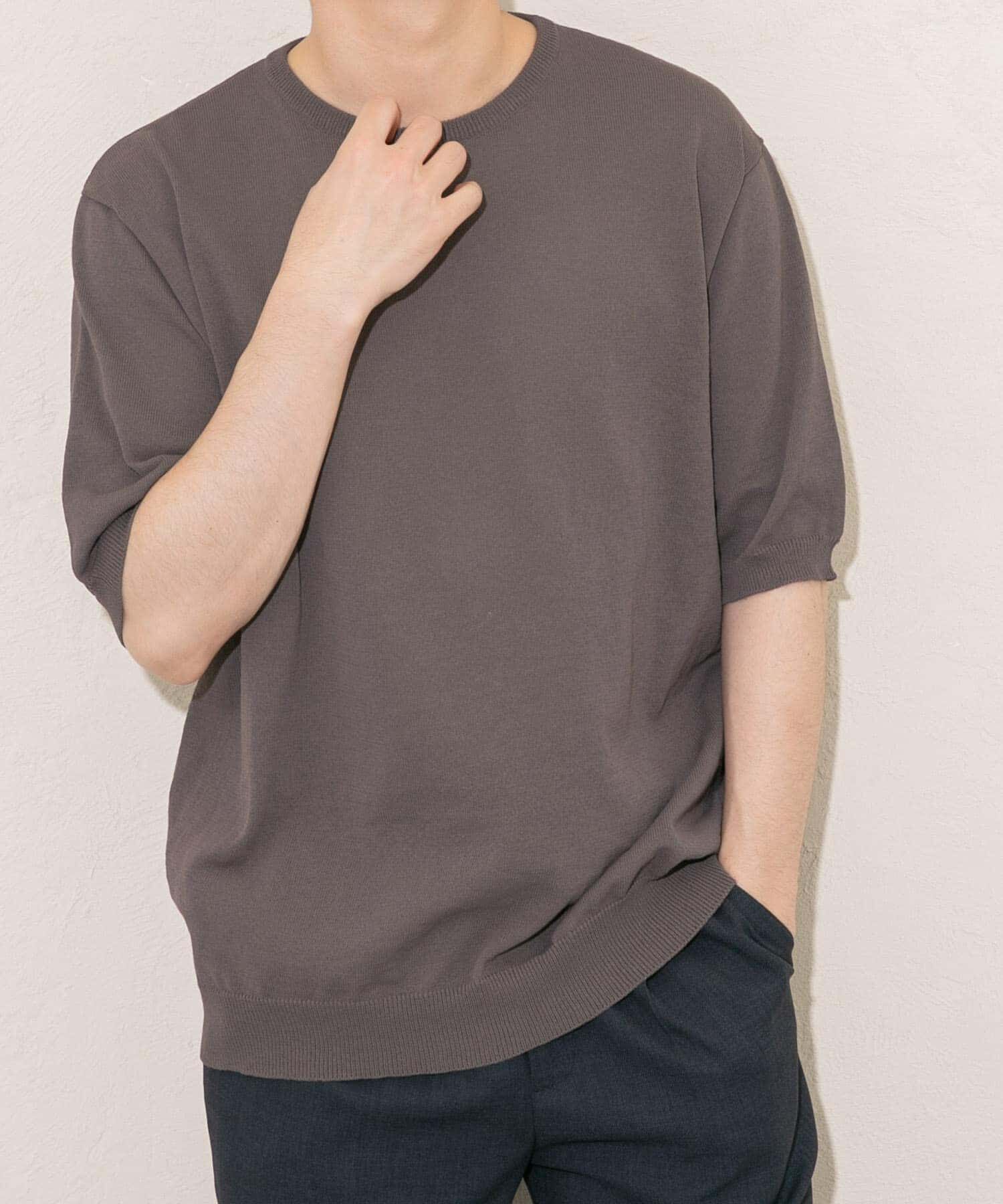 URBAN RESEARCH ROSSO「『UR TECH ひやサラクール』AIRDRY半袖クルーニット」|ニット・セーター|