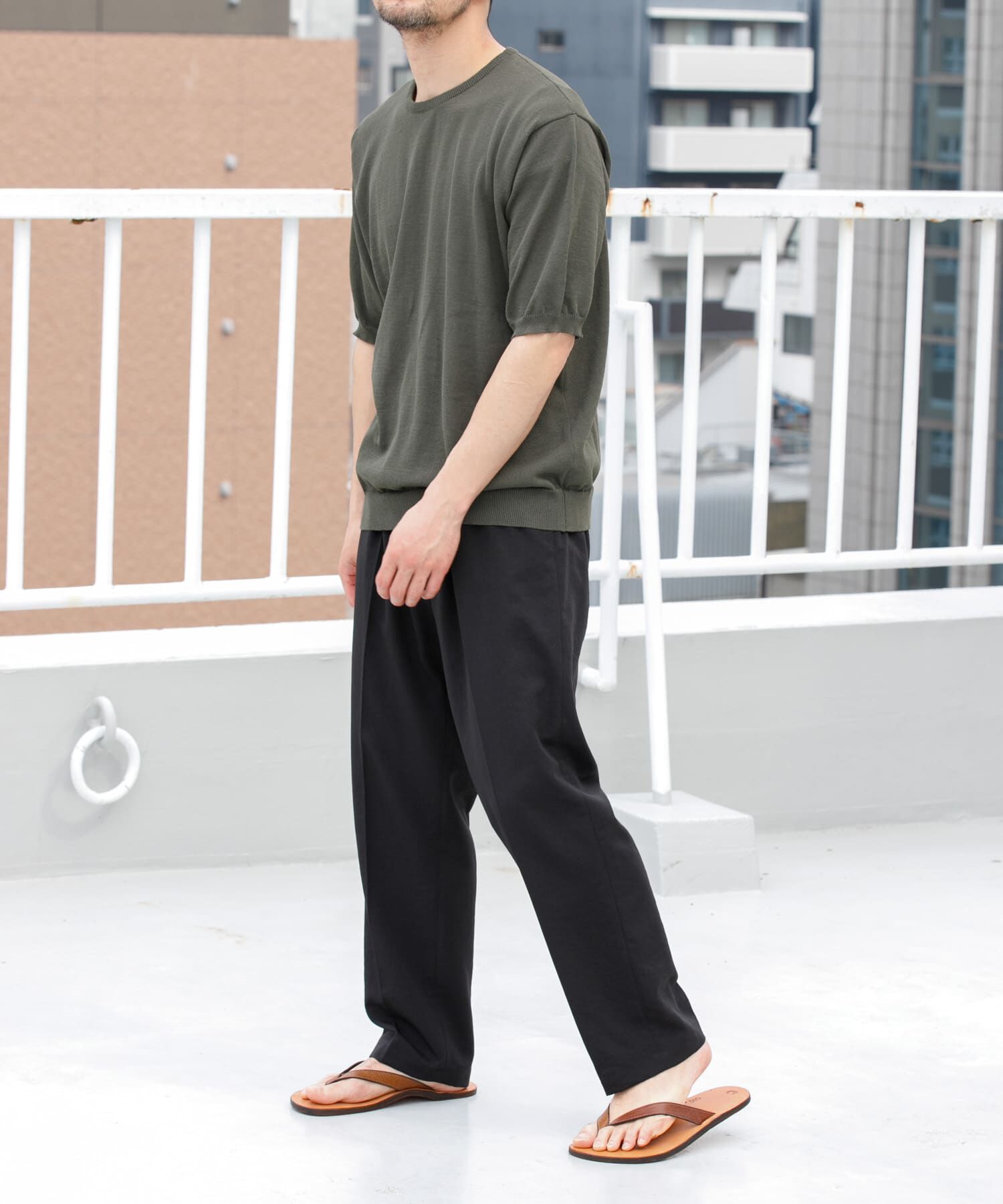 URBAN RESEARCH ROSSO「『UR TECH ひやサラクール』AIRDRY半袖クルーニット」|ニット・セーター|