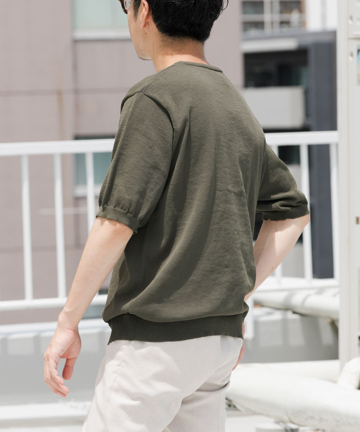 URBAN RESEARCH ROSSO「『UR TECH ひやサラクール』AIRDRY半袖クルーニット」|ニット・セーター|