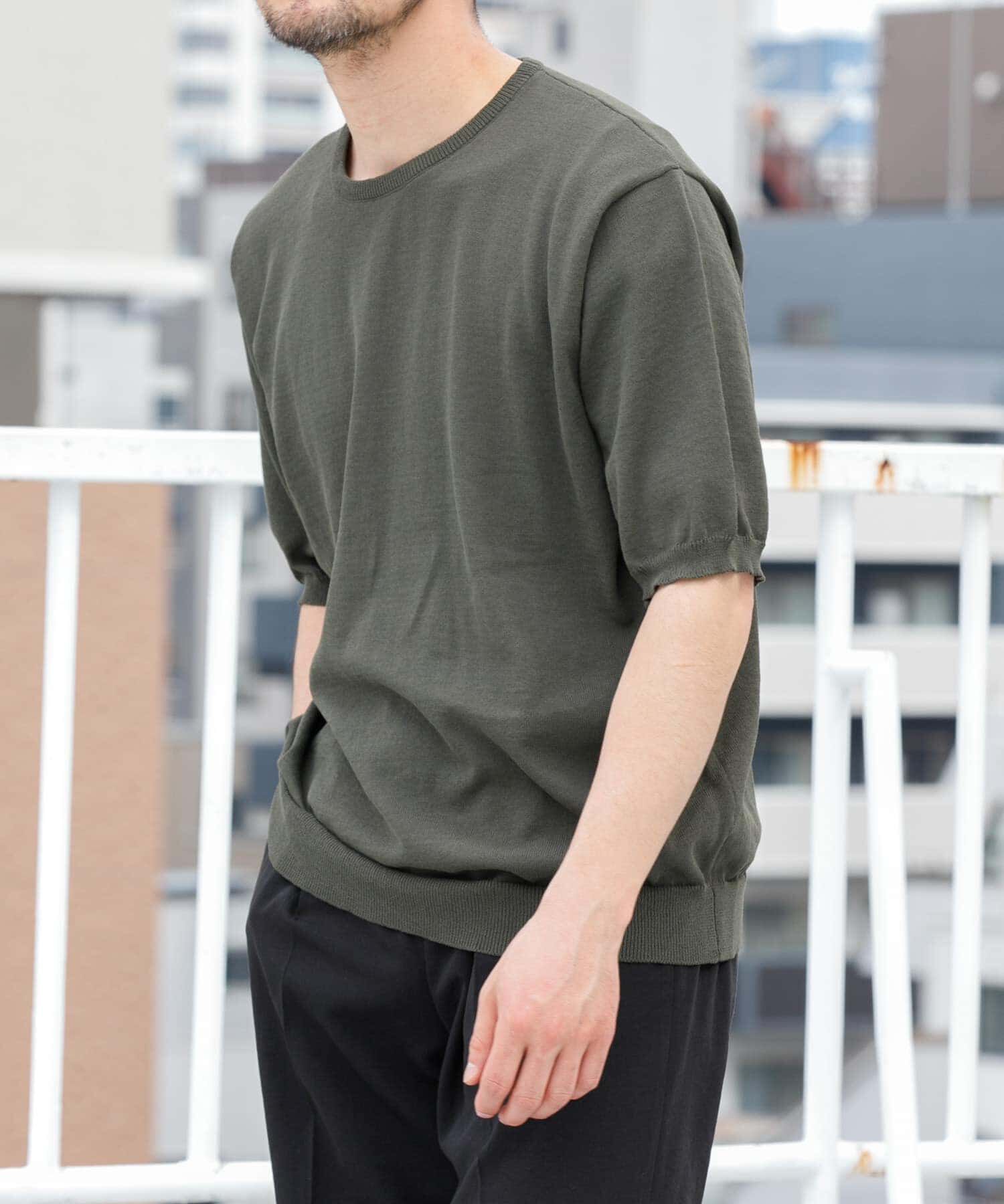 URBAN RESEARCH ROSSO「『UR TECH ひやサラクール』AIRDRY半袖クルーニット」|ニット・セーター|