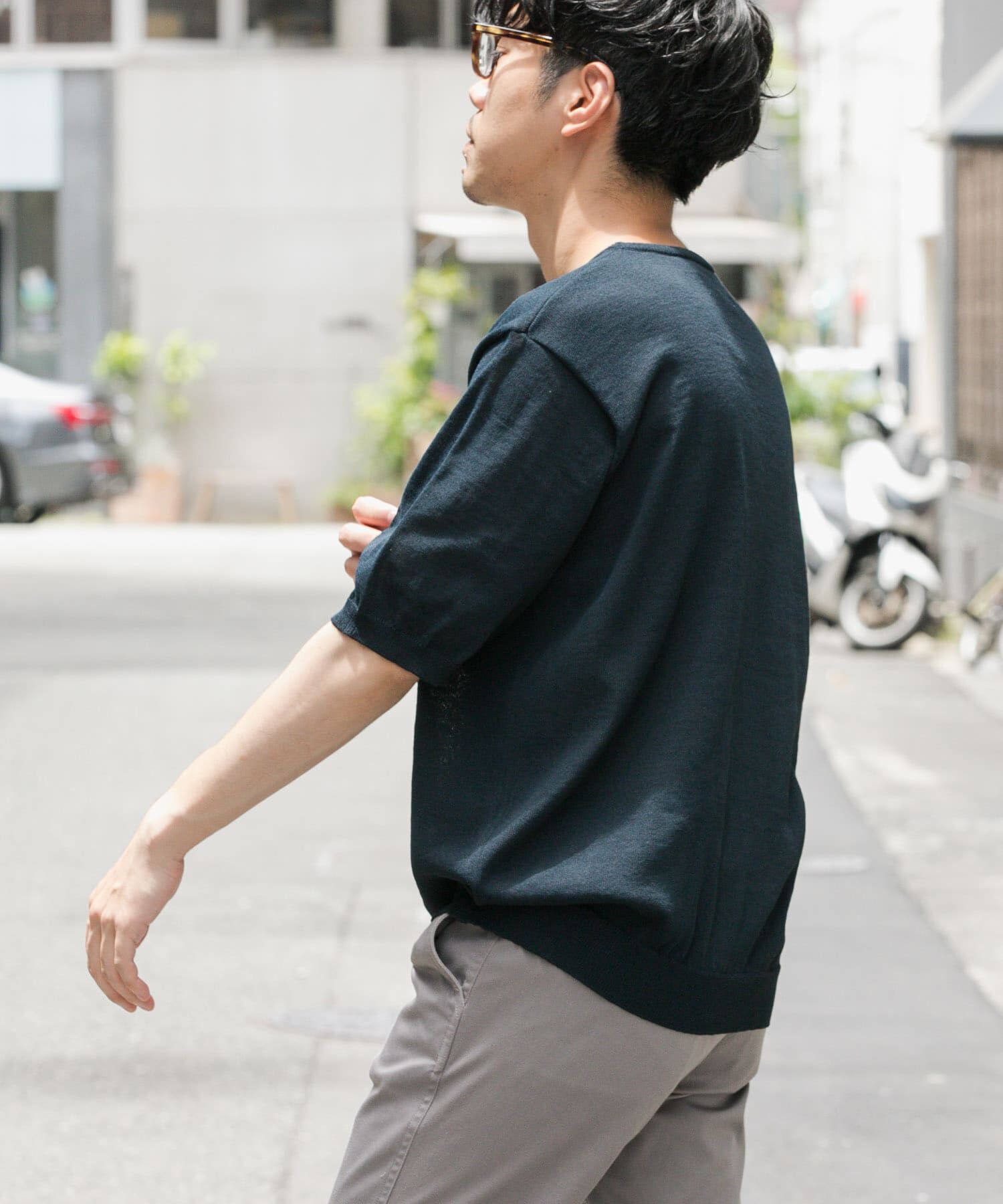 URBAN RESEARCH ROSSO「『UR TECH ひやサラクール』AIRDRY半袖クルーニット」|ニット・セーター|