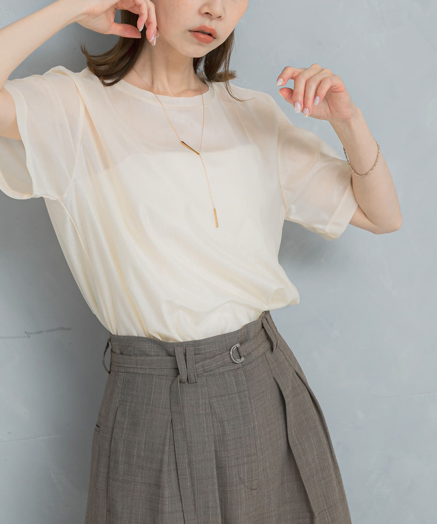 URBAN RESEARCH ROSSO「シアーブライトカットソー」|Tシャツ・カットソー|オフホワイト