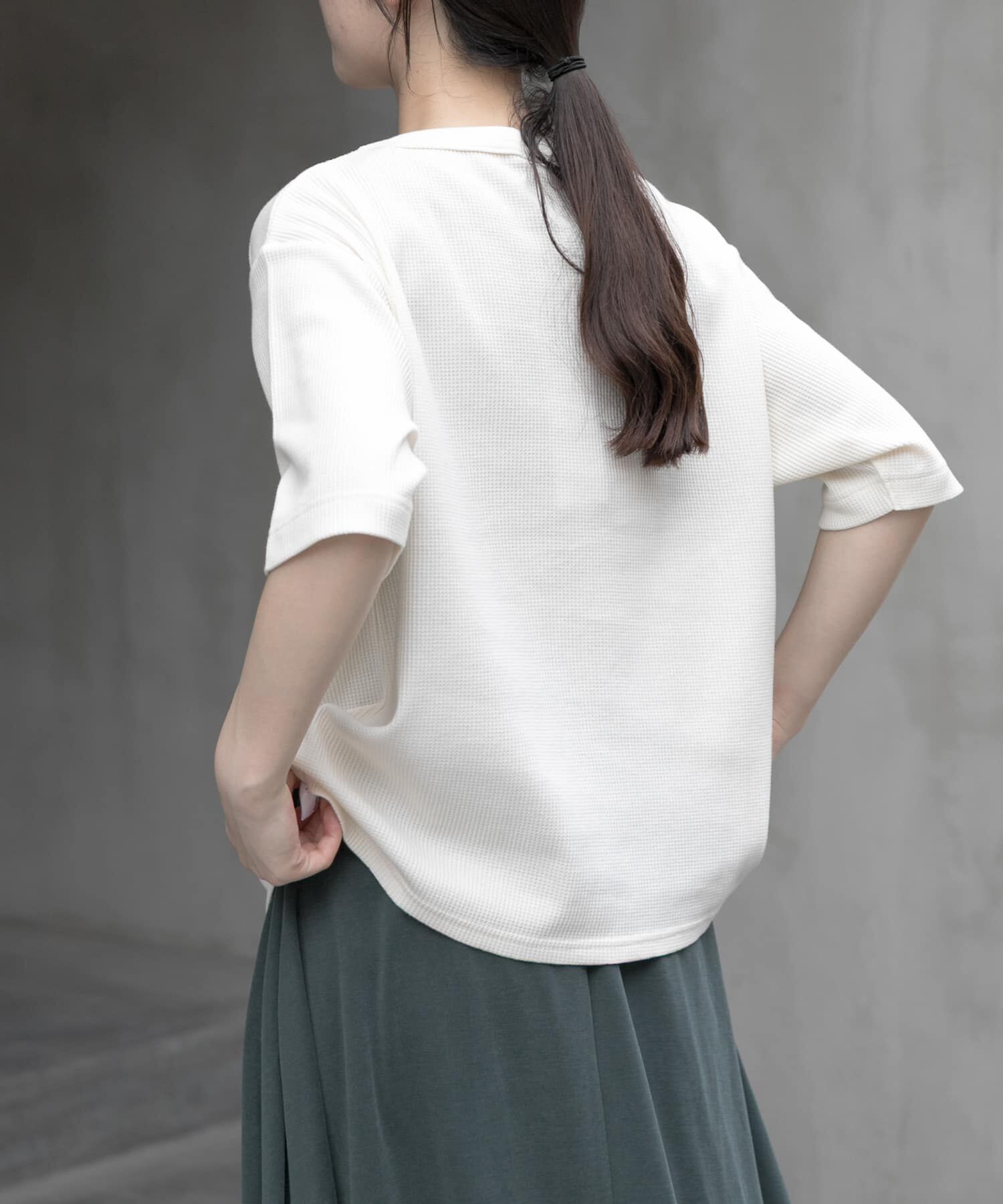 URBAN RESEARCH DOORS「FORK&SPOON　ミニワッフル5分袖Tシャツ」|Tシャツ・カットソー|