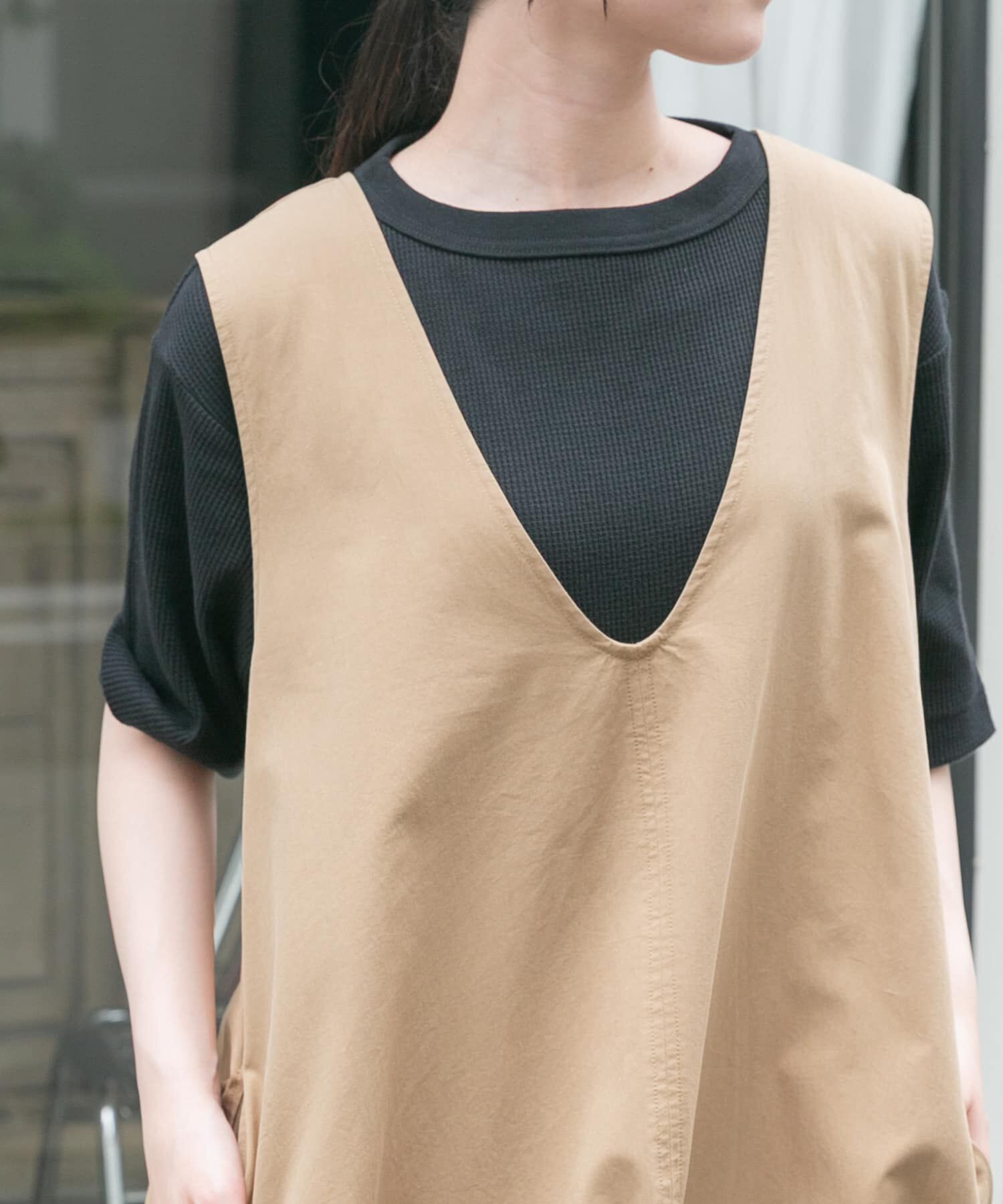 URBAN RESEARCH DOORS「FORK&SPOON　ミニワッフル5分袖Tシャツ」|Tシャツ・カットソー|