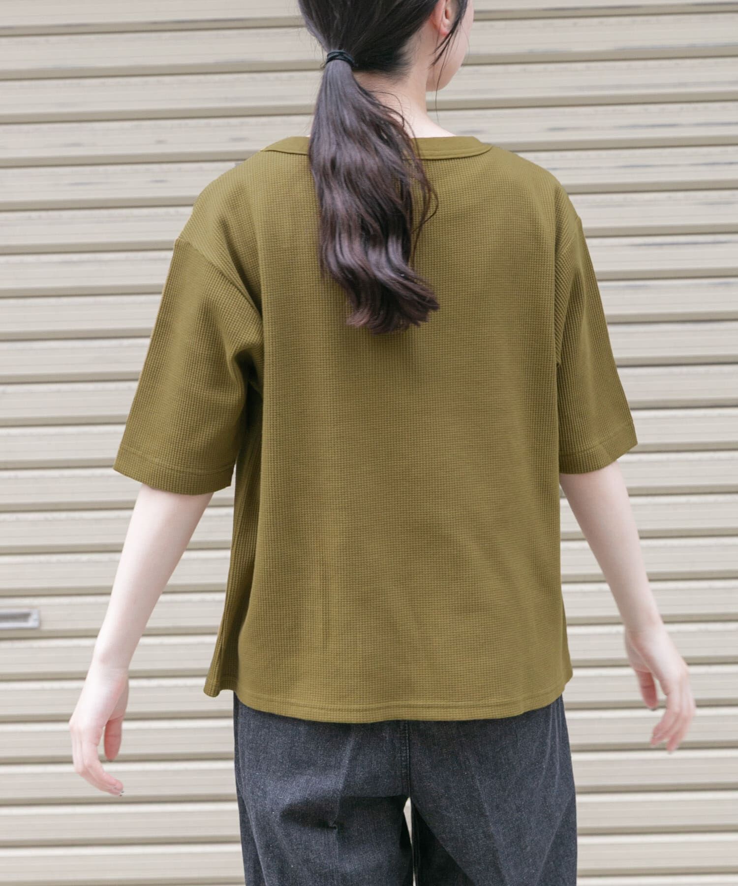 URBAN RESEARCH DOORS「FORK&SPOON　ミニワッフル5分袖Tシャツ」|Tシャツ・カットソー|