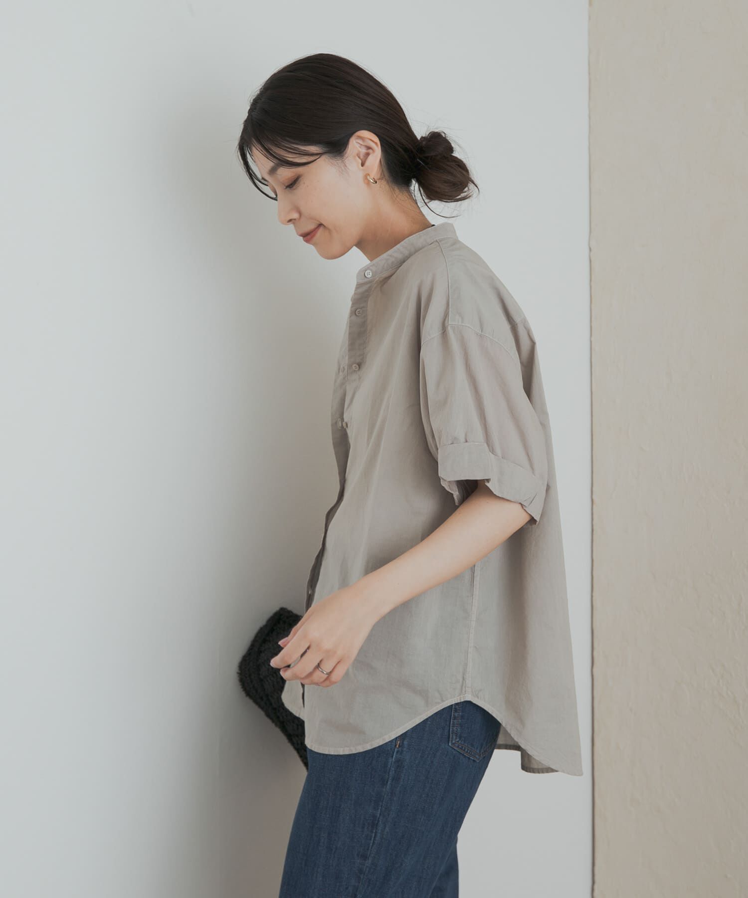 URBAN RESEARCH DOORS「製品染めロールスリーブブラウス」|シャツ・ブラウス|