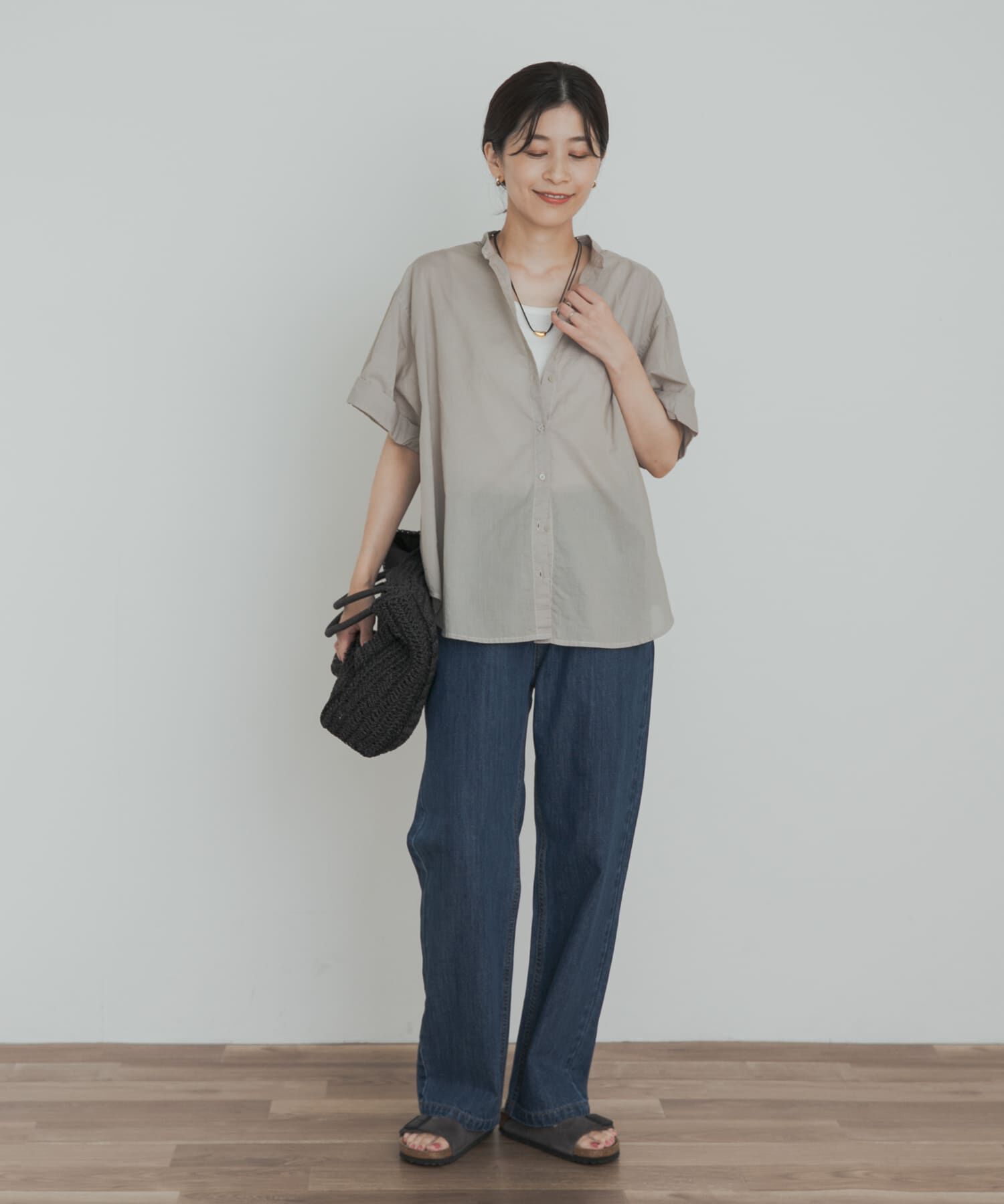 URBAN RESEARCH DOORS「製品染めロールスリーブブラウス」|シャツ・ブラウス|