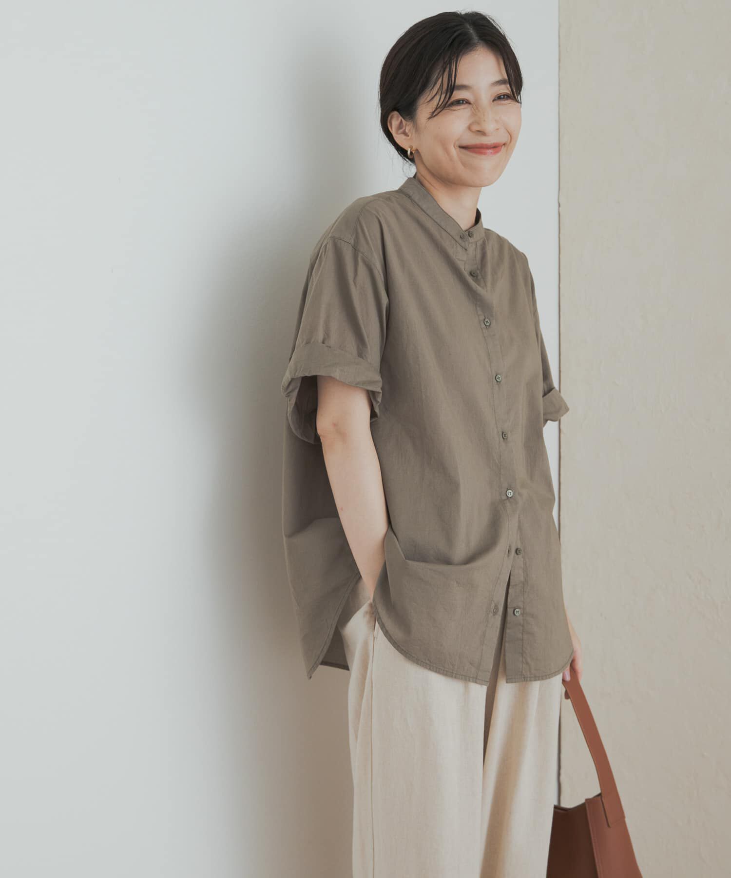 URBAN RESEARCH DOORS「製品染めロールスリーブブラウス」|シャツ・ブラウス|