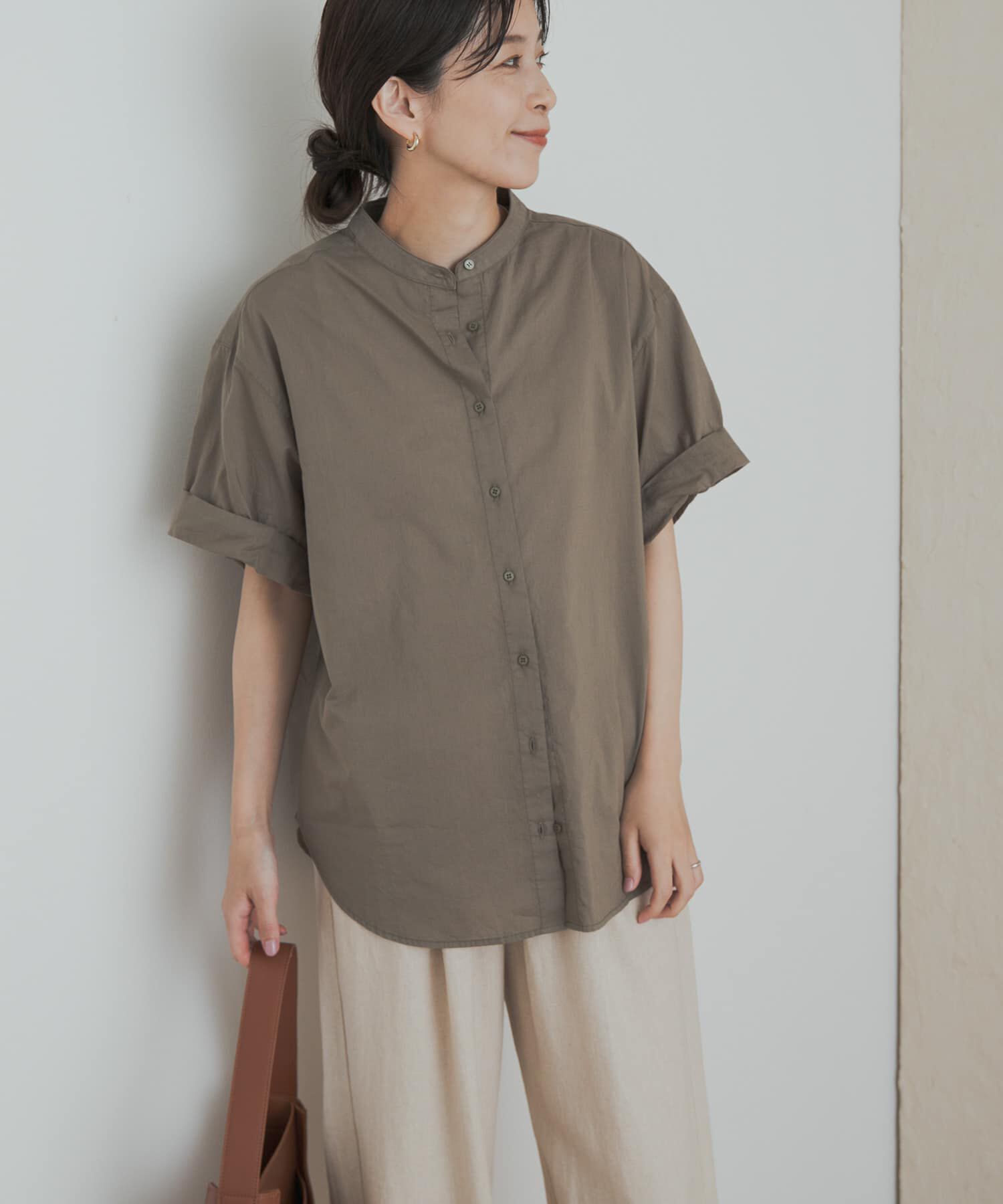 URBAN RESEARCH DOORS「製品染めロールスリーブブラウス」|シャツ・ブラウス|