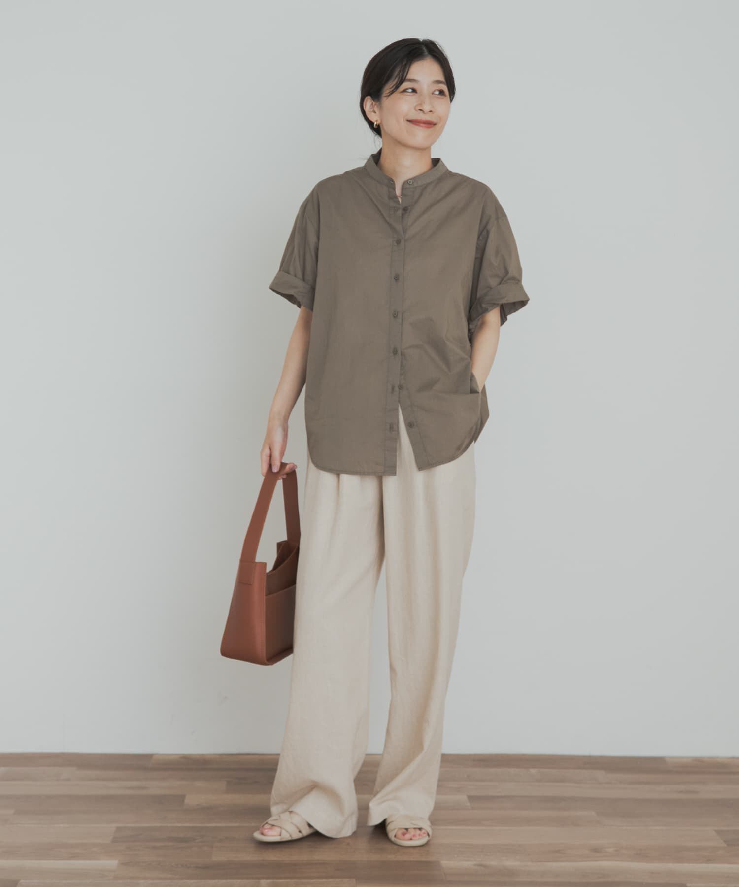 URBAN RESEARCH DOORS「製品染めロールスリーブブラウス」|シャツ・ブラウス|